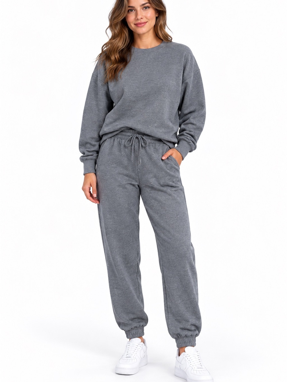 Zenana Heather Gray Two-Piece Jogger Lounge Set with Drawstring & Pockets